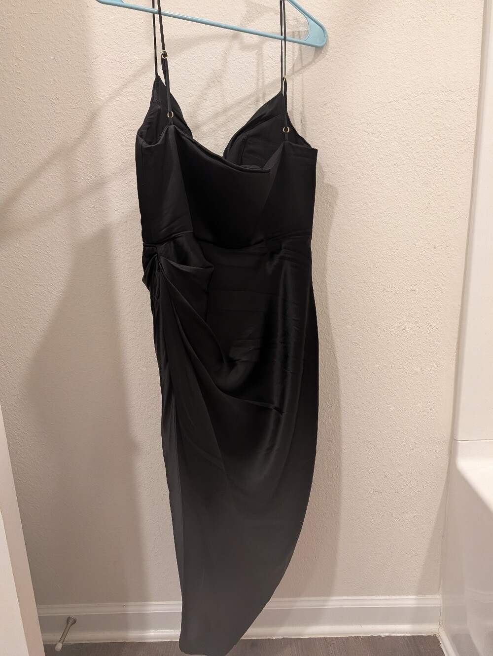 HOUSE OF CB 'Reva' Black Satin Balcony Corset Dress Used